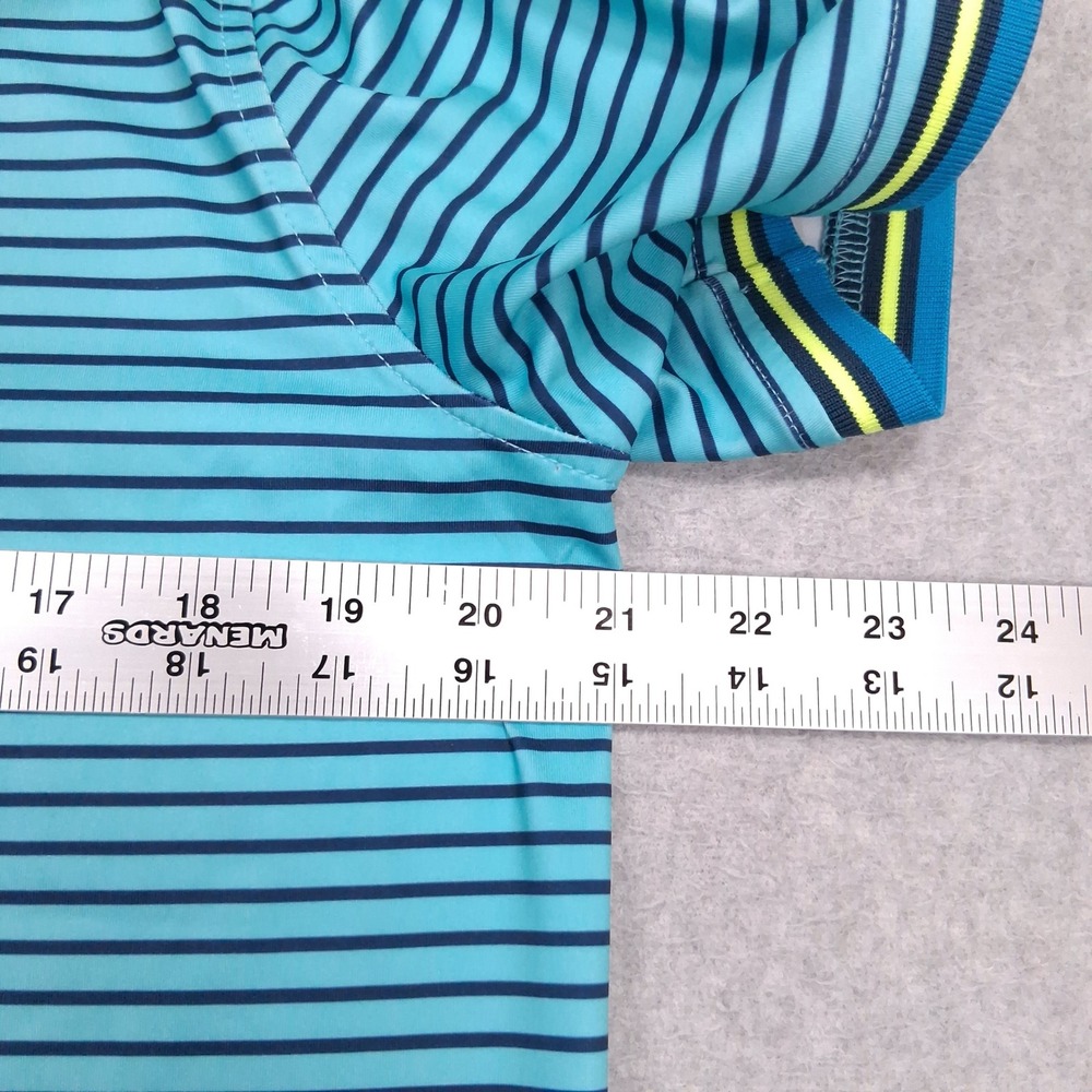 NEW $120 G/FORE Golf Polo Shirt Mens M Blue Sky Stripe Skull Tees 3D Tech Jersey - Picture 4 of 13